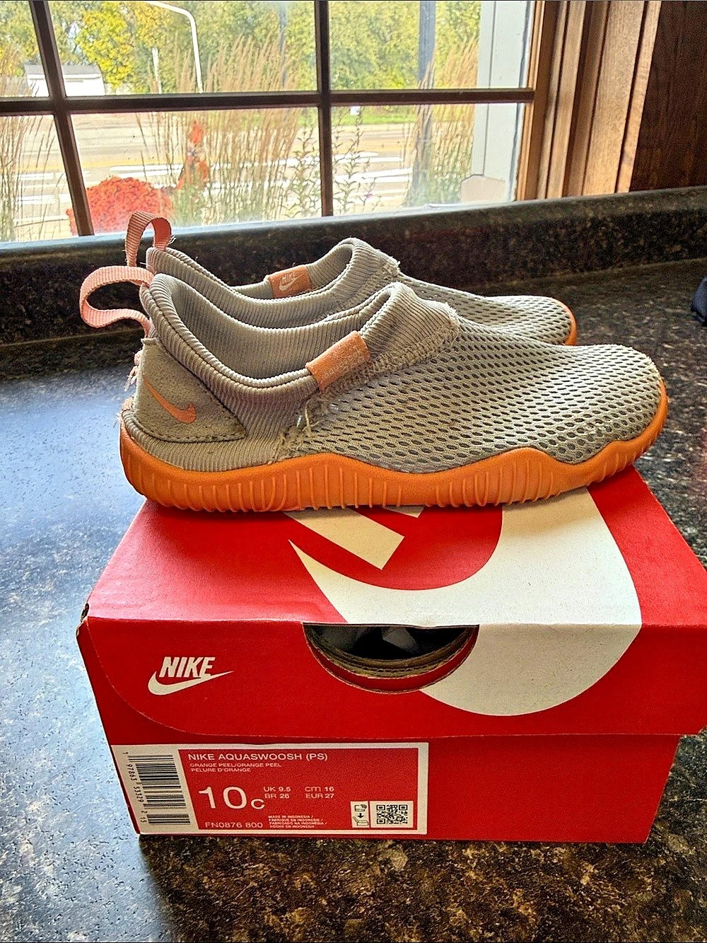 Nike Aquasock 360 kids Sneakers Gray & Orange US 10C